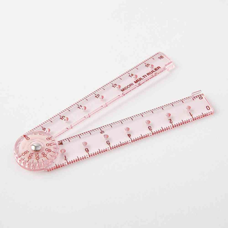 ミドリ マルチ定規＜16cm＞ ピンクA 1個