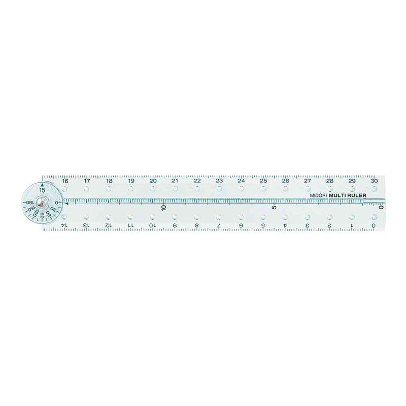 ミドリ マルチ定規＜30cm＞ 青A 1個