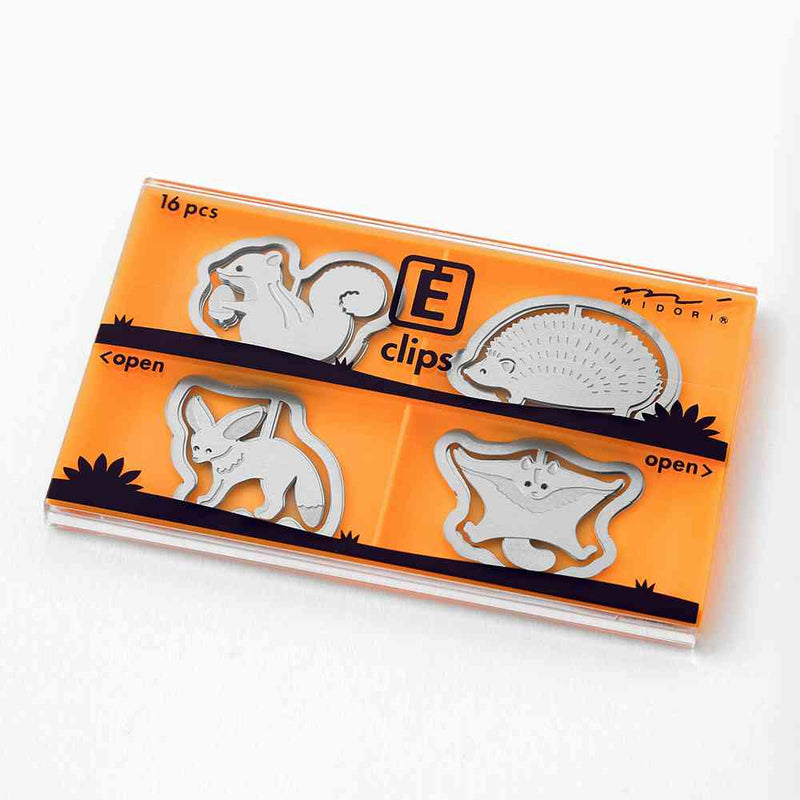 ミドリ エッチングクリップス 小動物柄 16個入