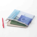 ミドリ ペン＆ツールポーチ メッシュ 水色 1個