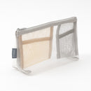 ミドリ ペン&ツールポーチ メッシュ マチ付 グレー 1個