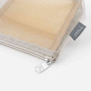 ミドリ ペン&ツールポーチ メッシュ マチ付 グレー 1個