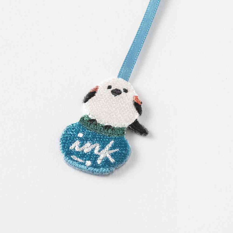 ミドリ ブックマーカー 刺繍 シマエナガ柄 1個