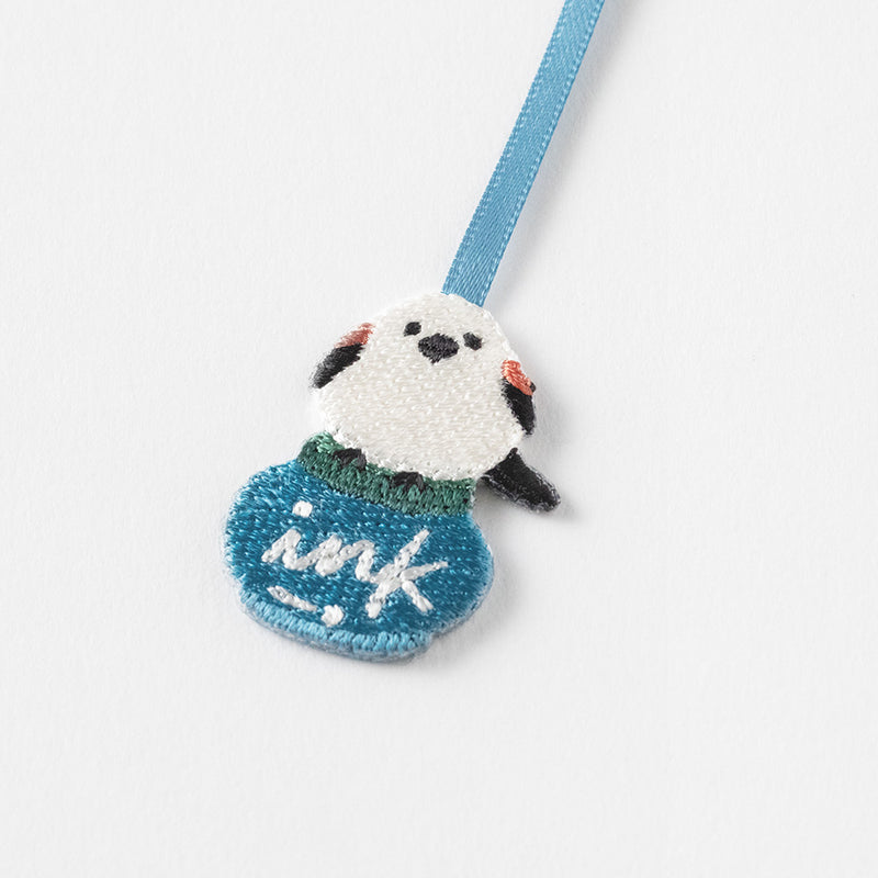 ミドリ ブックマーカー 刺繍 シマエナガ柄 1個