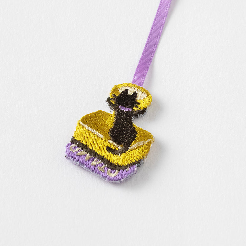 ミドリ ブックマーカー 刺繍 ネコ柄 1個