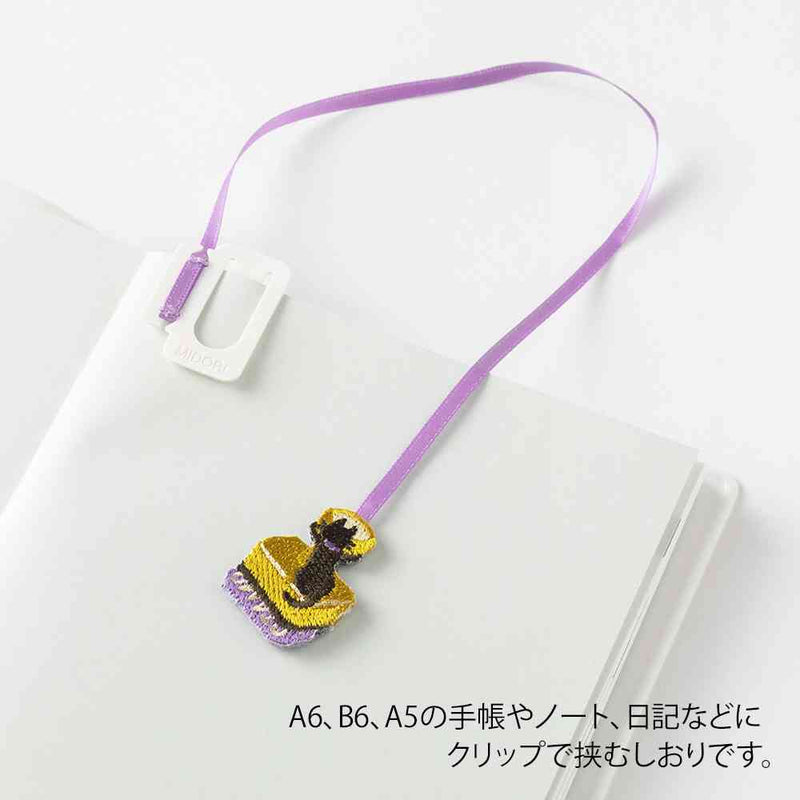 ミドリ ブックマーカー 刺繍 ネコ柄 1個