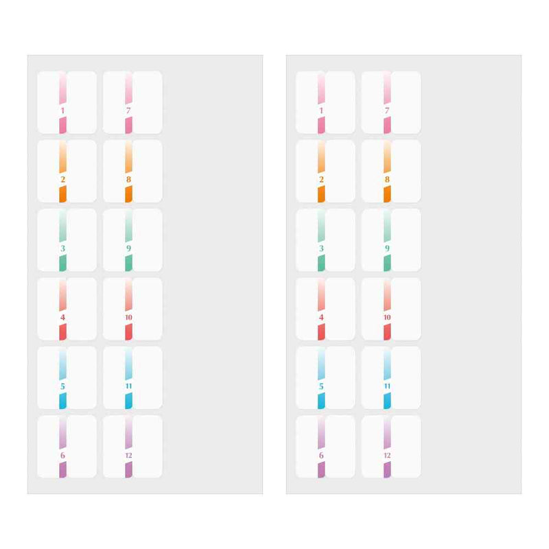 ミドリ インデックスラベル チラット 数字 カラー 2シート（24枚）