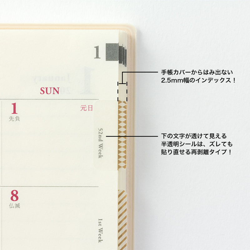 ミドリ インデックスラベル チラット パターン 金 1パック