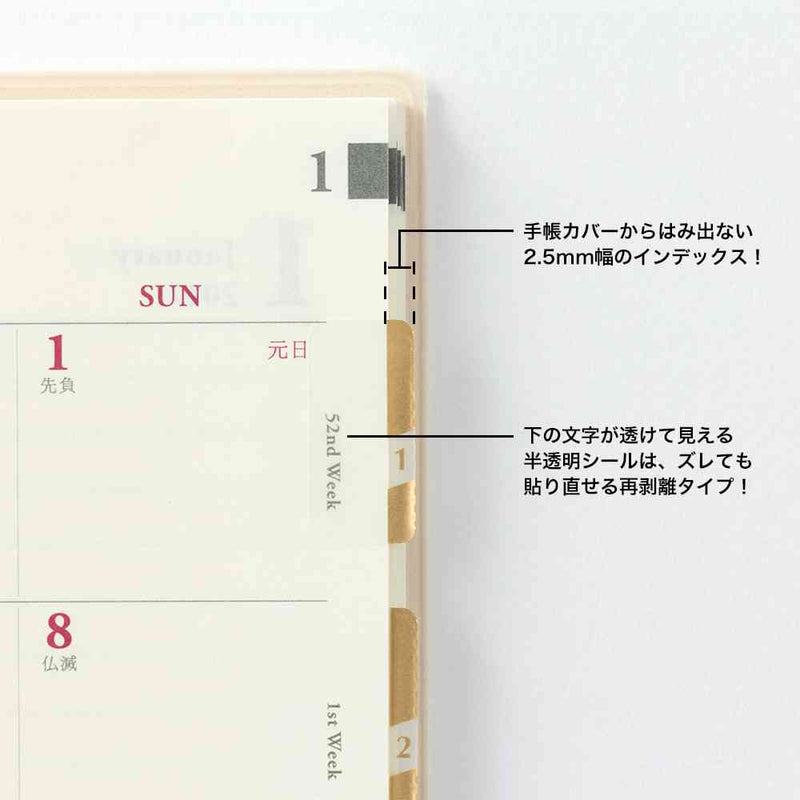 ミドリ インデックスラベル チラット 数字 金 2シート（24枚）