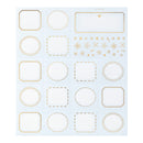 ミドリ カラー色紙用シール 箔 星柄 水色 タイトルシール／1枚入 記入用シール／16枚入