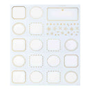 ミドリ カラー色紙用シール 箔 星柄 水色 タイトルシール／1枚入 記入用シール／16枚入