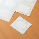 ミドリ カラー色紙用シール 箔 星柄 水色 タイトルシール／1枚入 記入用シール／16枚入