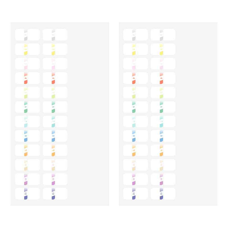 ミドリ インデックスラベル S  チラット 数字 カラー 2シート（48枚）入