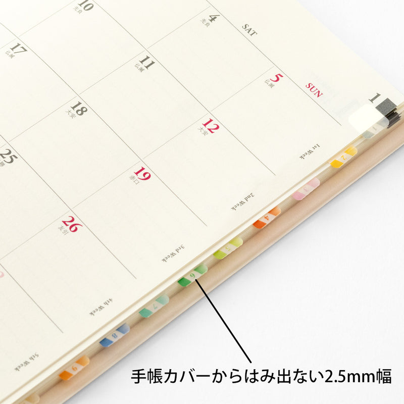 ミドリ インデックスラベル S  チラット 数字 カラー 1パック