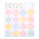 ミドリ カラー色紙用シール 花柄 タイトルシール／1枚入 記入用シール／16枚入