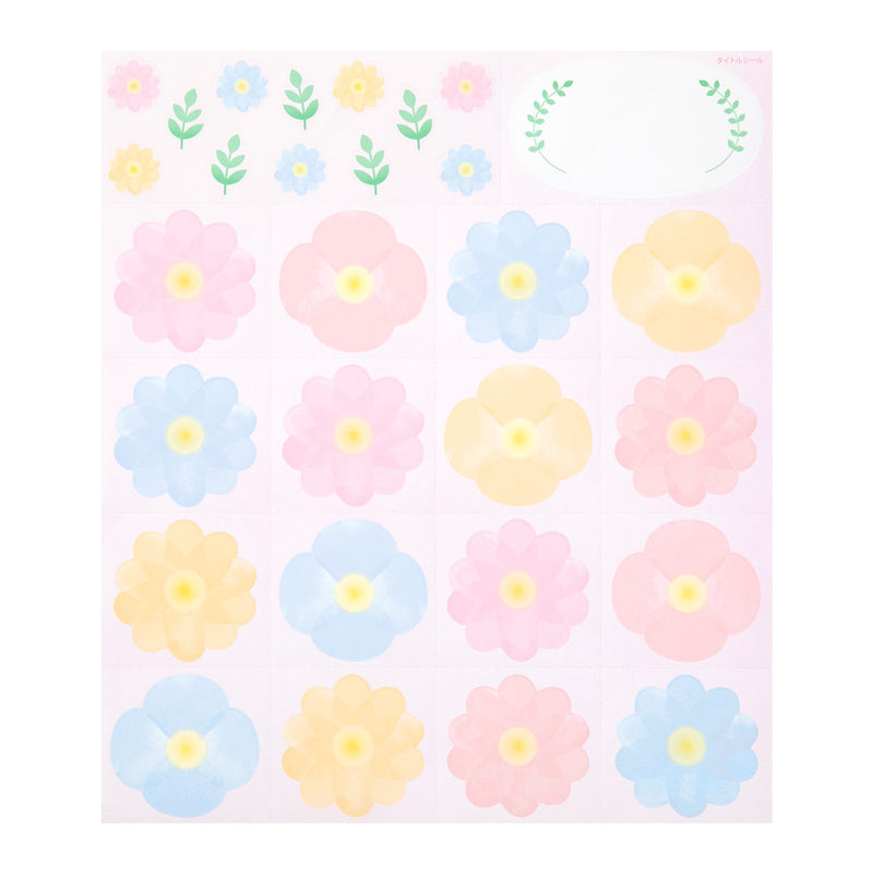 ミドリ カラー色紙用シール 花柄 1個