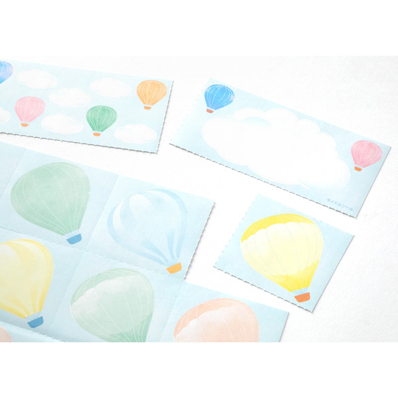 ミドリ カラー色紙用シール 気球柄 1個