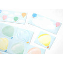 ミドリ カラー色紙用シール 気球柄 タイトルシール／1枚入 記入用シール／16枚入