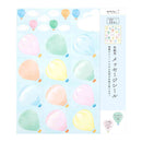 ミドリ カラー色紙用シール 気球柄 タイトルシール／1枚入 記入用シール／16枚入