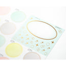 ミドリ カラー色紙用シール 半透明 ドット柄 タイトルシール／1枚入 記入用シール／16枚入