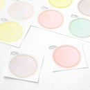 ミドリ カラー色紙用シール 半透明 ドット柄 タイトルシール／1枚入 記入用シール／16枚入