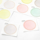 ミドリ カラー色紙用シール 半透明 ドット柄 タイトルシール／1枚入 記入用シール／16枚入