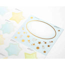 ミドリ カラー色紙用シール 半透明 星柄 タイトルシール／1枚入 記入用シール／16枚入