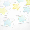 ミドリ カラー色紙用シール 半透明 星柄 タイトルシール／1枚入 記入用シール／16枚入