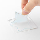 ミドリ カラー色紙用シール 半透明 星柄 タイトルシール／1枚入 記入用シール／16枚入