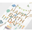 ミドリ シール2514 PCM タイトル 誕生日 動物柄 1シート入