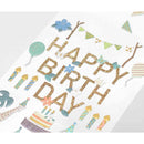 ミドリ シール2514 PCM タイトル 誕生日 動物柄 1シート入