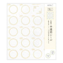 ミドリ カラー色紙用シール 半透明 箔 コーナーシール／4枚入 記入用シール／18枚入