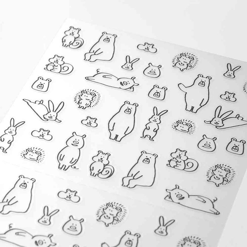 ミドリ シール 2590 おしゃべり 森の動物柄 1パック