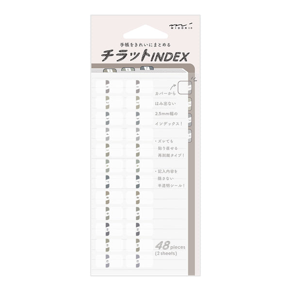 ミドリ インデックスラベル S チラット 数字 グレー 1パック