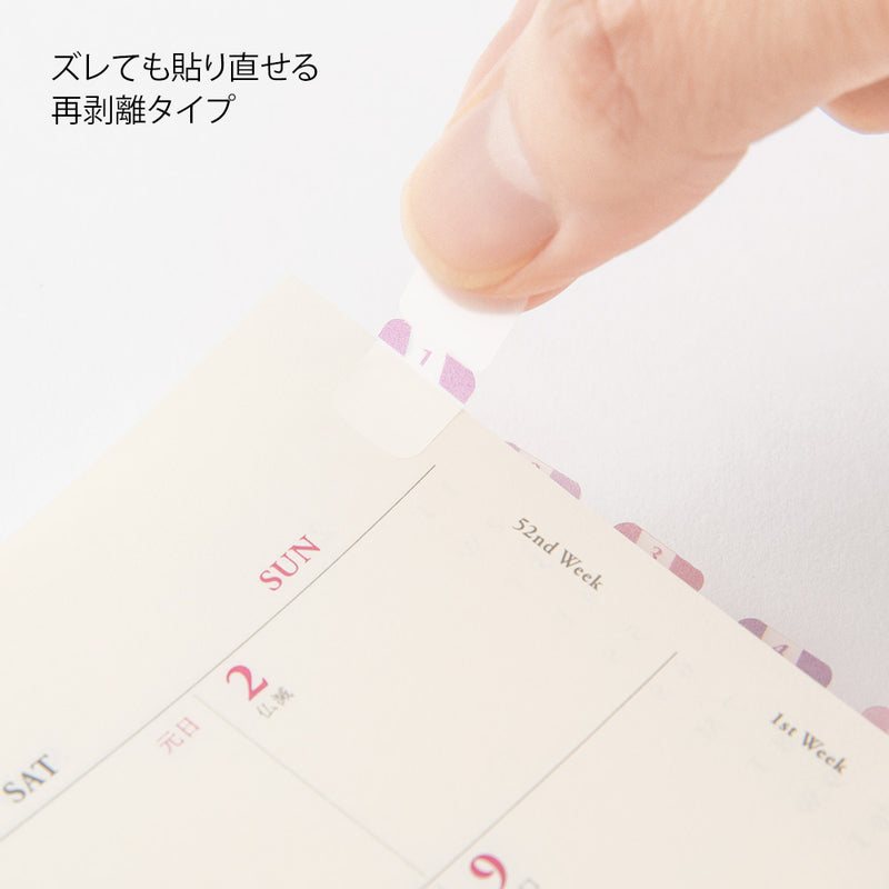 ミドリ インデックスラベルS チラット 数字 ピンク 1パック