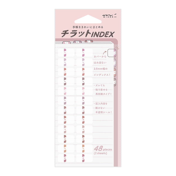 ミドリ インデックスラベルS チラット 数字 ピンク 1パック