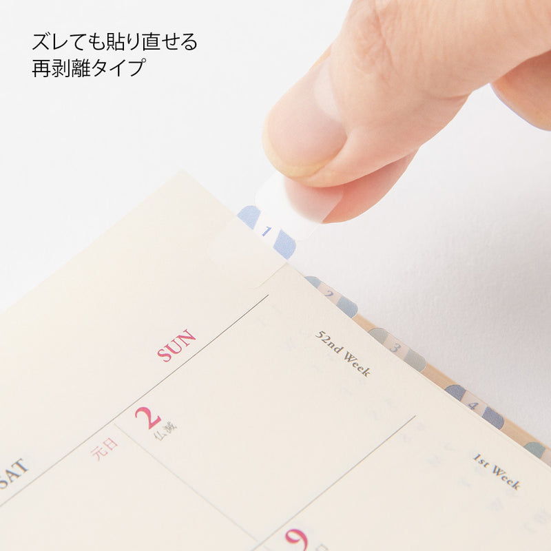 ミドリ インデックスラベル S チラット 数字 ブルー 1パック