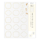 ミドリ カラー色紙用シール 箔 ハッピーモチーフ柄 コーナー用4枚入、記入用16枚入