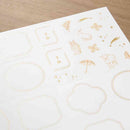 ミドリ カラー色紙用シール 箔 ハッピーモチーフ柄 コーナー用4枚入、記入用16枚入