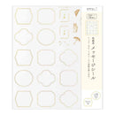 ミドリ カラー色紙用シール 箔 ハッピーモチーフ柄 コーナー用4枚入、記入用16枚入