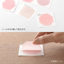 ミドリ カラー色紙用シール 半透明 ピンク 記入用シール／20枚入