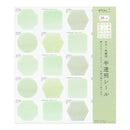 ミドリ カラー色紙用シール 半透明 緑 記入用シール／20枚入
