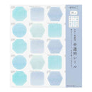 ミドリ カラー色紙用シール 半透明 紺 記入用シール／20枚入