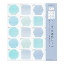 ミドリ カラー色紙用シール 半透明 紺 記入用シール／20枚入