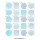 ミドリ カラー色紙用シール 半透明 紺 記入用シール／20枚入