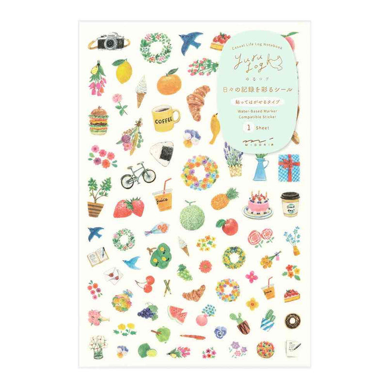 ミドリ シール  ゆるログ モチーフ柄 1枚入