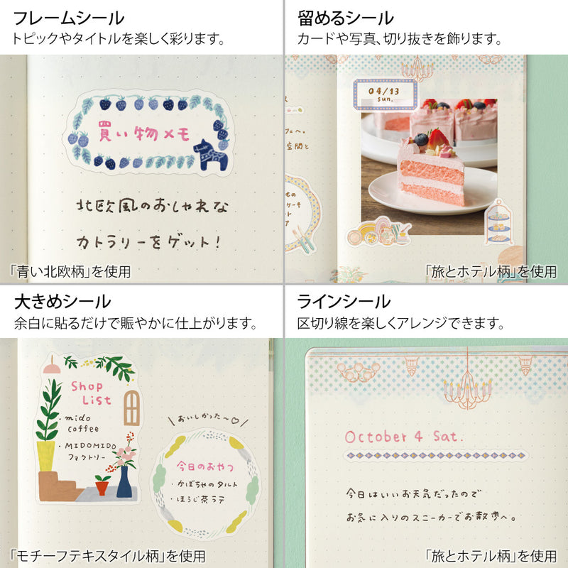 デザインフィル シール ゆるログ 2枚入 青い北欧柄 1パック