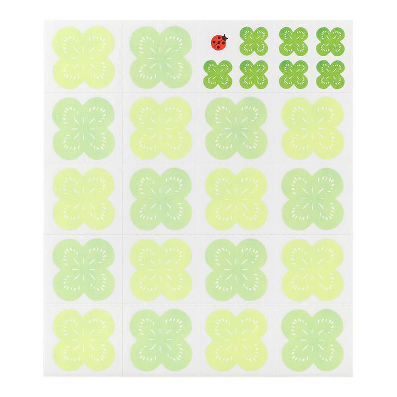 ミドリ カラー色紙用シール クローバー柄 1個