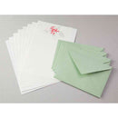 ミドリ レターセット460 活版 ブーケ柄 赤 便箋／8枚入、封筒／4枚入