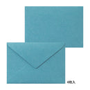 ミドリ レターセット463 活版 フレーム柄 青 便箋／8枚入、封筒／4枚入